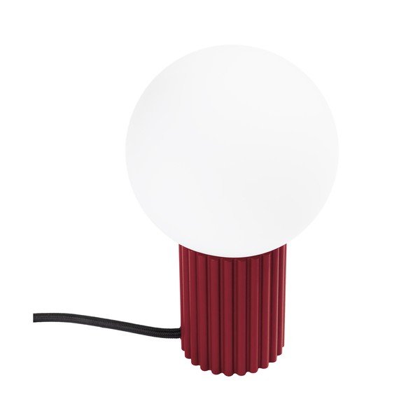 Veioză burgundy cu abajur din sticlă (înălțime 19 cm) Orbital – Sollux