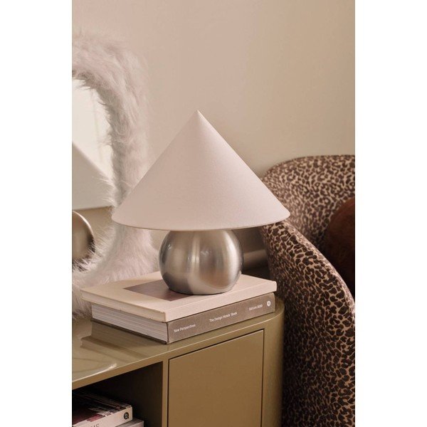 Veioză albă/argintiu-lucios din material textil (înălțime 38 cm) Connie – Ellos Home-image-2