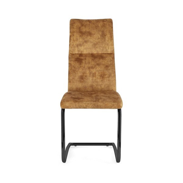 Scaun de dining galben muștar tapițat Thelma – Bizzotto-image-2