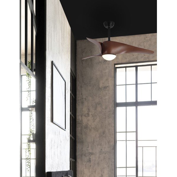 Plafonieră negru-mat/în culoare naturală închisă LED din metal cu abajur din sticlă Breeze – Nova Luce-image-2