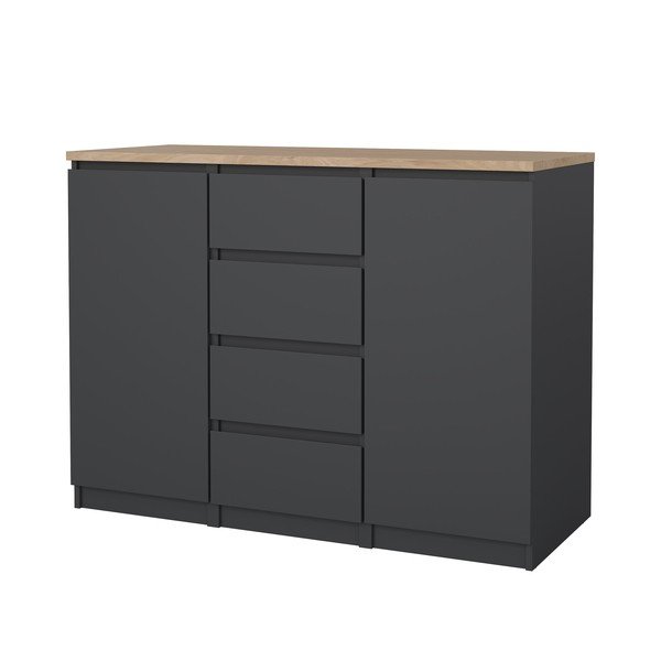 Comodă gri închis 121x91x50 cm Naia – Tvilum-image-3