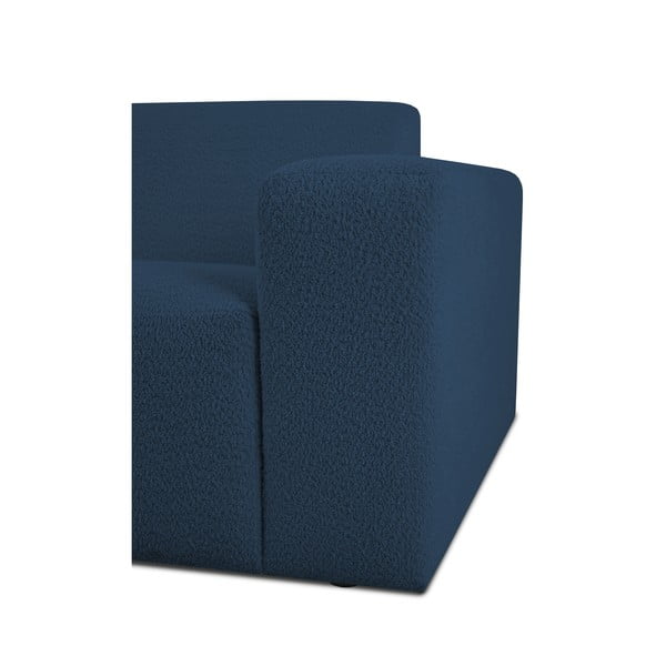 Canapea albastru-închis cu tapițerie din stofă bouclé 228 cm Roxy – Scandic-image-3