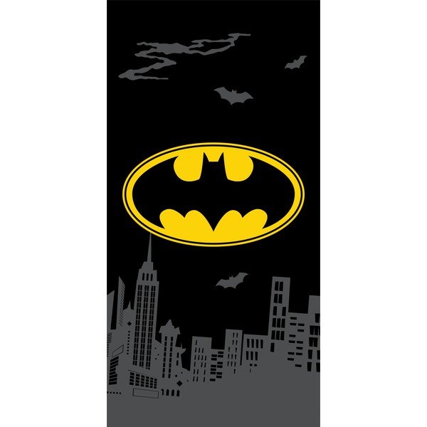 Prosop  pentru copii negru din bumbac 70x140 cm Batman "The Emblem" – Jerry Fabrics
