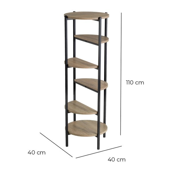 Etajeră neagră/în culoare naturală cu aspect de lemn de stejar 40x110 cm – Casa Selección-image-4