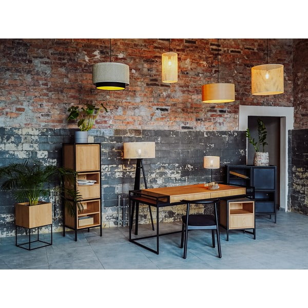 Bibliotecă neagră cu aspect de stejar 88x60 cm Skap - CustomForm-image-1