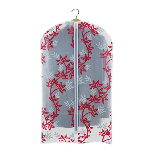 Husă protecție haine Domopak Living, lungime 100 cm, alb-roșu