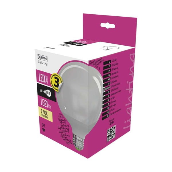 Bec cu LED EMOS Classic Globe Warm White, 15,3W E27-image-1