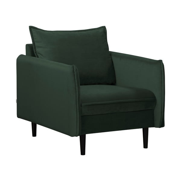 Fotoliu verde închis cu tapițerie din catifea Juli – Ropez