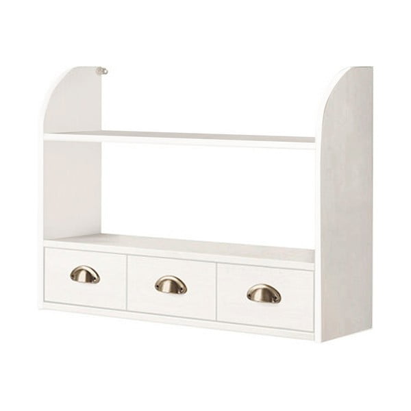 Raft alb etajat din lemn de pin 75 cm Toscana – Støraa-image-1
