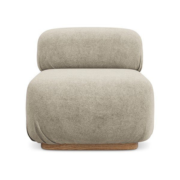 Modul pentru canapea modulară bej cu tapițerie din țesătură bouclé Ailani – Makamii