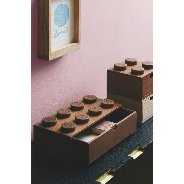 Cutie de depozitare din lemn de stejar pentru copii LEGO® Wood-image-1