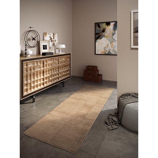 Covor tip traversă bej țesut manual din lână 80x250 cm Charlotte – Villeroy&Boch-image-1