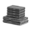 Set 6 prosoape DecoKing Bamby Charcoal, gri închis