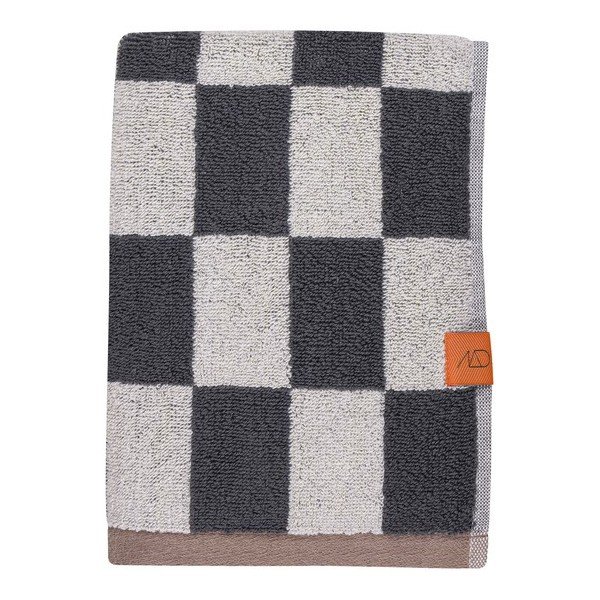 Prosoape gri-antracit/bej 2 buc. din bumbac organic din frotir 40x55 cm Retro – Mette Ditmer Denmark