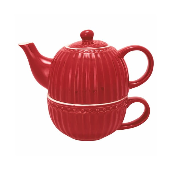 Ceainic și cană din ceramică Green Gate Alice, roșu
