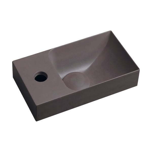 Chiuvetă mică pentru WC maro închis din beton 31x17 cm Piccolino – Sapho