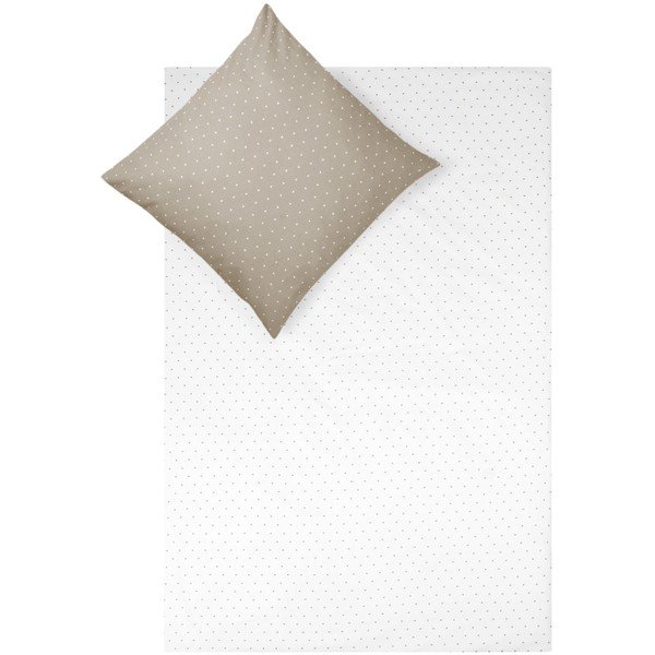 Lenjerie de pat din flanel Fovere Betty, 155 x 220 cm, alb-maro-image-2