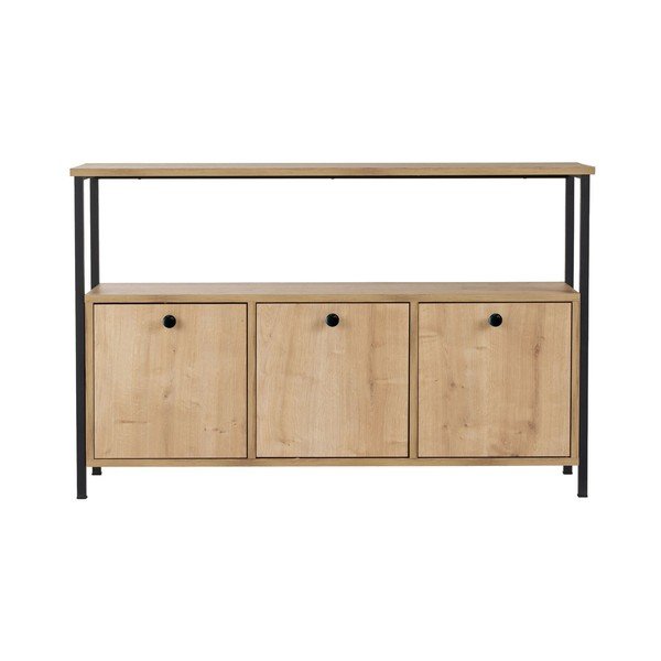 Masă consolă în culoare naturală deschisă cu aspect de lemn de stejar 29,5x120 cm Solace – Kalune Design