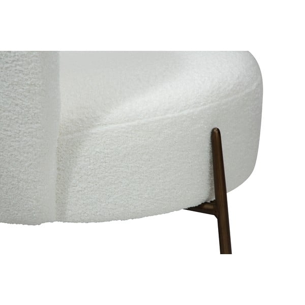 Fotoliu alb cu tapițerie din țesătură bouclé Orbit – DAN-FORM Denmark-image-1