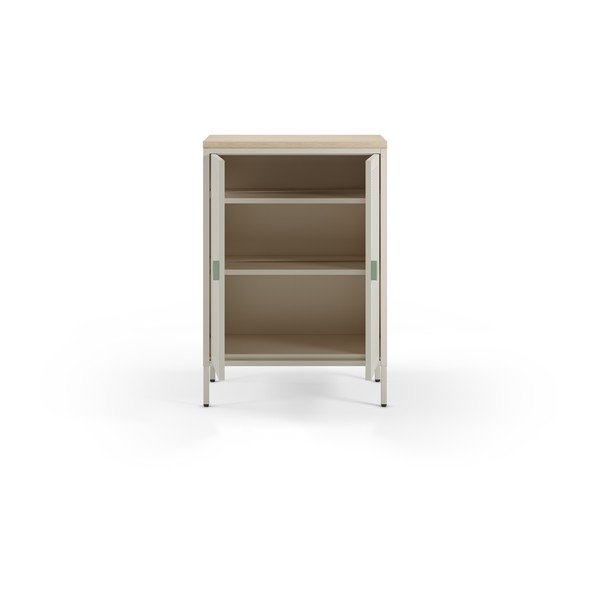 Dulap crem/în culoare naturală din metal 70x100x40 cm Sayla – Marckeric-image-2
