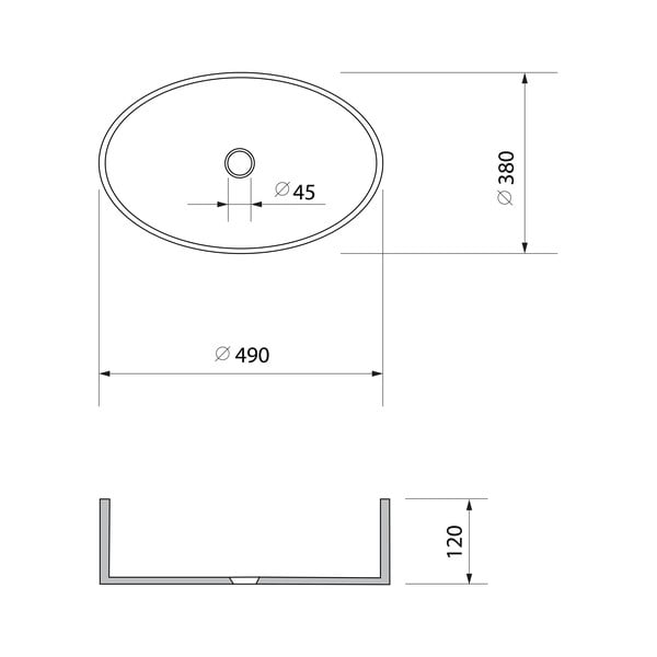Chiuvetă neagră din sticlă 49x38 cm Nobal – Sapho-image-2