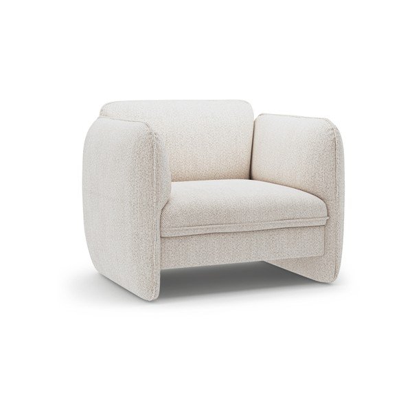 Fotoliu crem cu tapițerie din chenille Georgia – Micadoni 