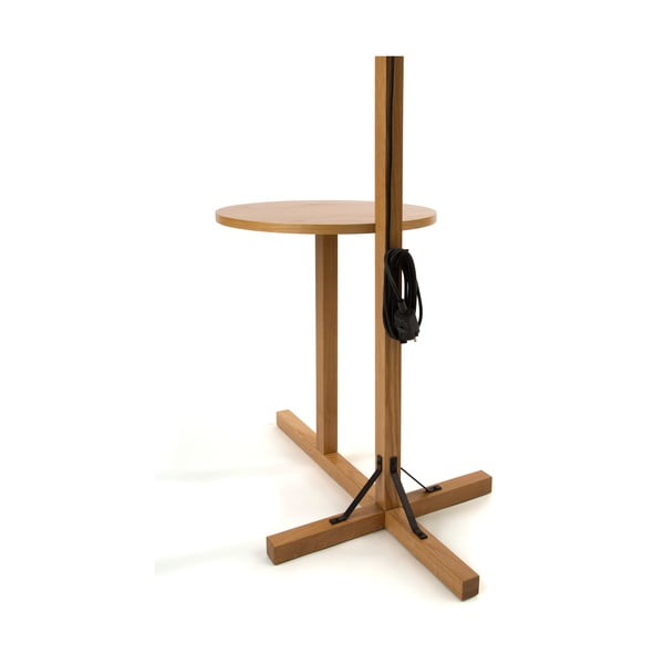 Lampadar cu structură din lemn Woodman Floor, alb-image-4