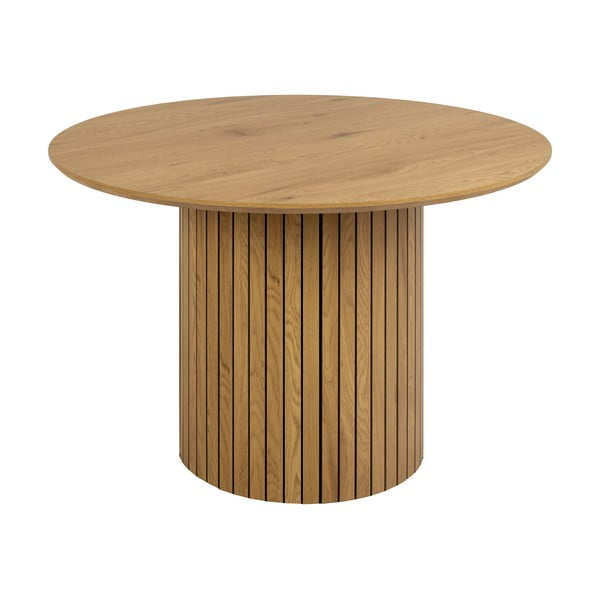 Masă rotundă de sufragerie cu blat în decor de stejar ø 120 cm Yale - Actona-image-2