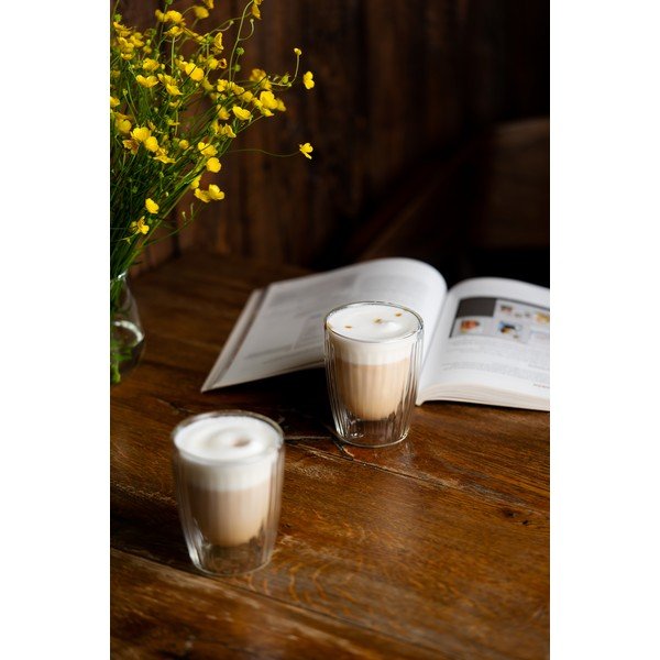 Căni 2 buc. pentru cappuccino din sticlă 250 ml Livio Duo – Vialli Design-image-1