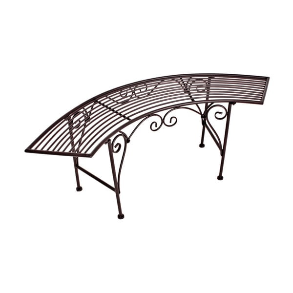 Bancă de grădină neagră/maro închis din metal Fuego – Garden Pleasure-image-4