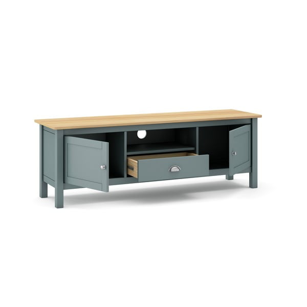 Comodă TV verde prăfuit din lemn de pin 158x53x40 cm Misti – Marckeric-image-4