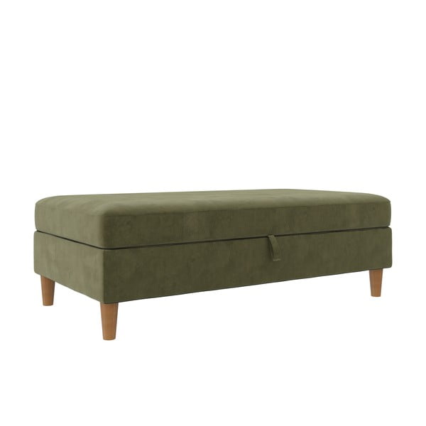 Taburet verde cu tapițerie din catifea Lilly – Støraa-image-2