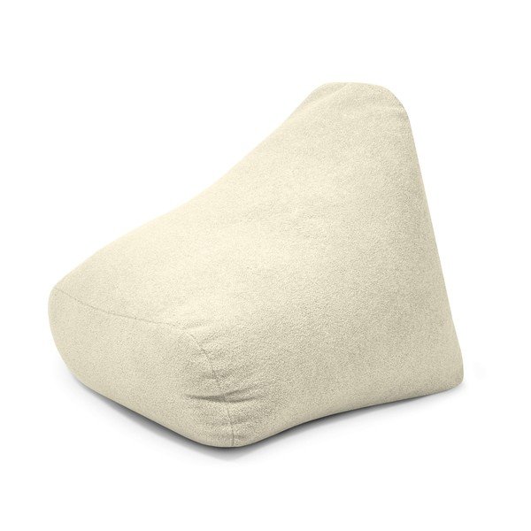Fotoliu puf pentru copii crem cu tapițerie din țesătură bouclé Snug 80 – SLOWDOWN