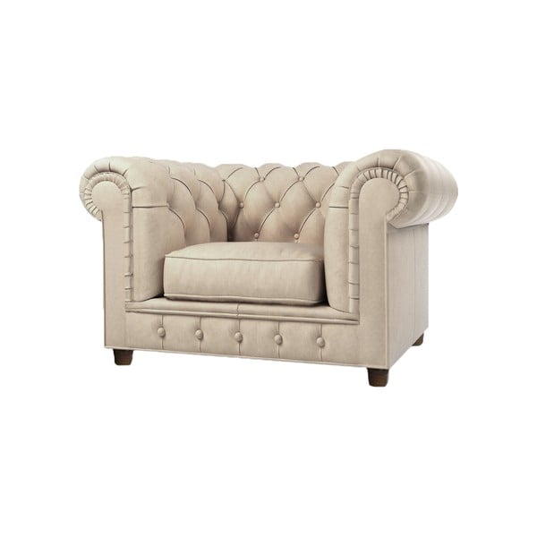 Fotoliu crem cu tapițerie din catifea Cambridge – Ropez