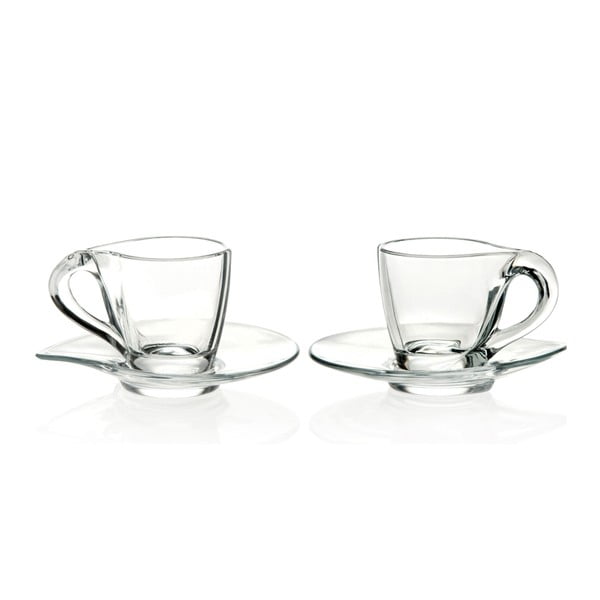 Set 2 căni din sticlă pentru cafea RCR Cristalleria Italiana Livorno