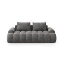 Canapea gri cu tapițerie din catifea 200 cm Linz – Cosmopolitan Design