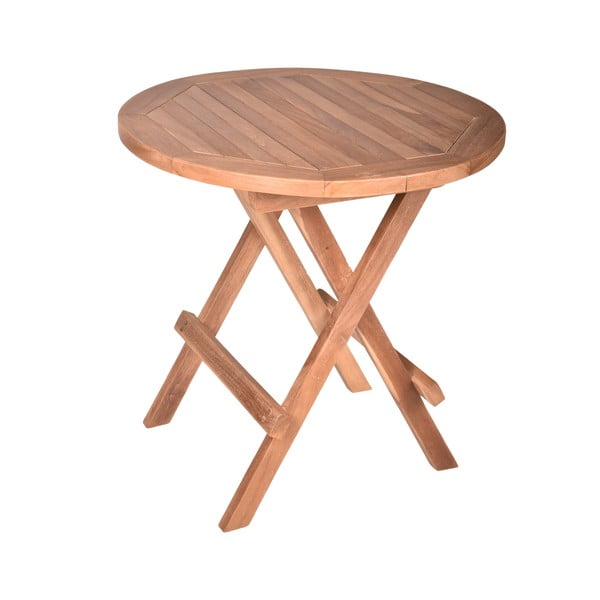 Masă auxiliară de grădină rotundă din lemn de tec ø 50 cm Mitan – Garden Pleasure