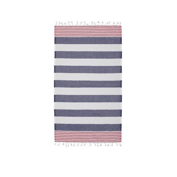 Prosop hamam Ellis Blue/Red, 100x180 cm-image-1