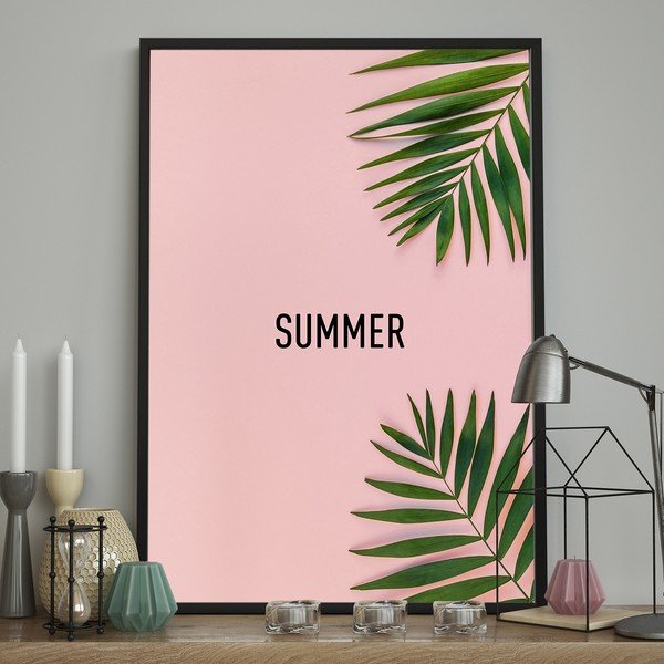 Poster cu ramă pentru perete PINK/SUMMER, 70 x 100 cm-image-1