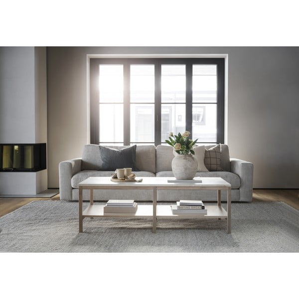 Măsuță de cafea maro/bej cu blat din piatră 140x60 cm Orwel - Rowico-image-1