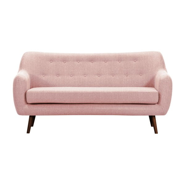 Canapea cu picioare închise la culoare Vivonita Lila, roz deschis, 176 cm