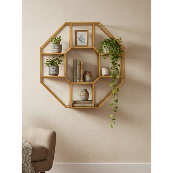 Raft în culoare naturală etajat din metal 92 cm Zariah – Premier Housewares-image-1