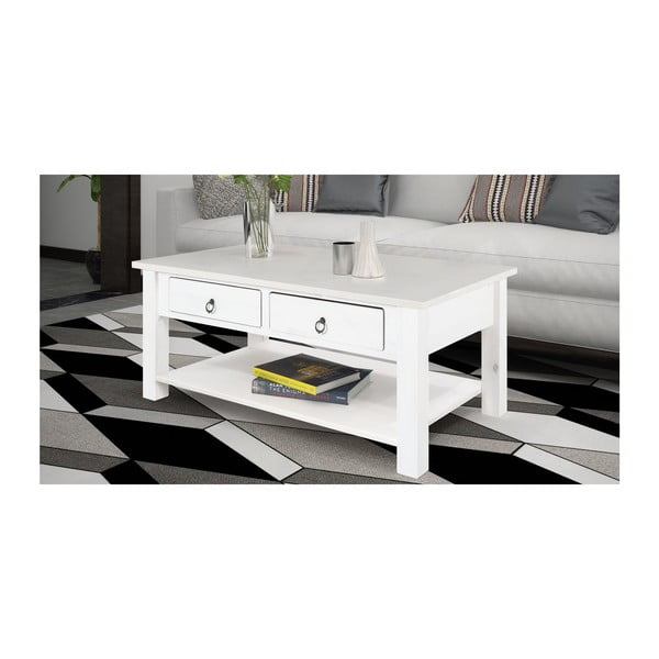 Măsuță de cafea din lemn de pin Støraa Inda, alb-image-2