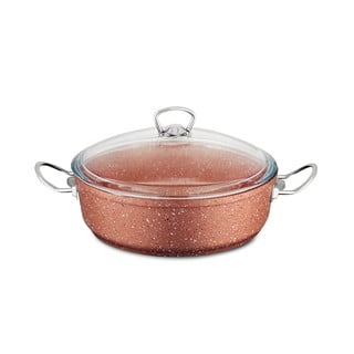 Cratiță din aluminiu cu capac Güral Porselen Classic, ø 26 cm, roz