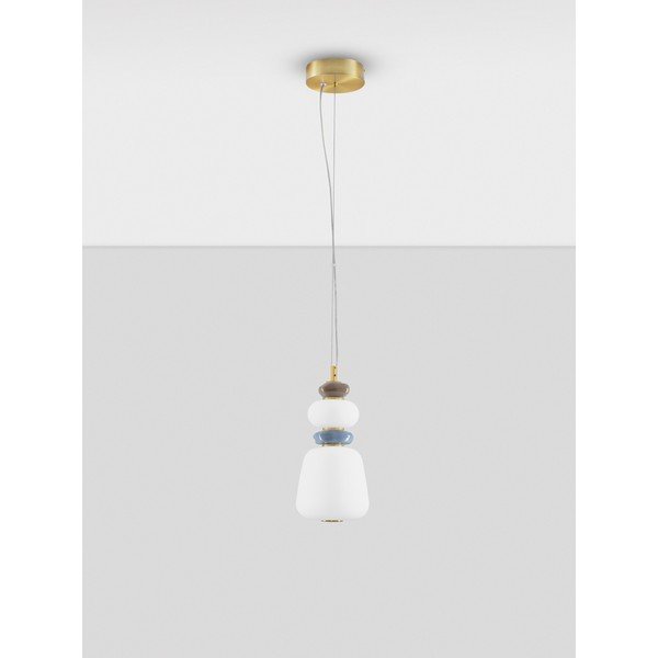 Lustră albă/aurie LED cu intensitate reglabilă din metal cu abajur din porțelan/cu abajur din sticlă ø 17 cm Palo – Nova Luce-image-3