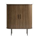 Dulap maro cu aspect de lemn de stejar cu ușă glisantă 100x118 cm Nola – Unique Furniture