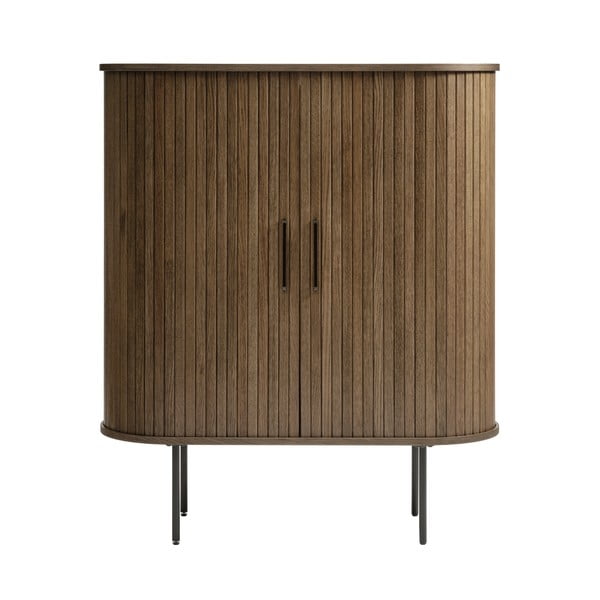 Dulap maro cu aspect de lemn de stejar 100x118 cm Nola – Unique Furniture