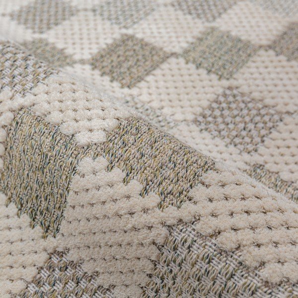 Covor tip traversă verde lavabil din amestec de bumbac 80x230 cm Muted Checkerboard – Flair Rugs-image-4