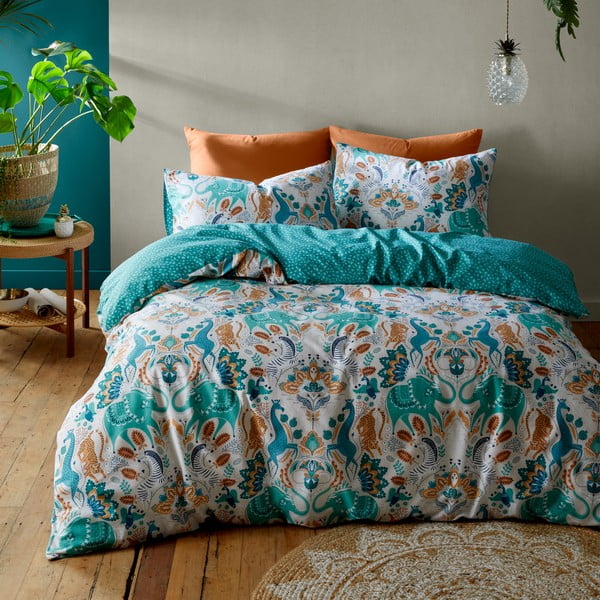 Lenjerie de pat din bumbac 200x200 cm Carnival Animals - Pineapple Elephant-image-1