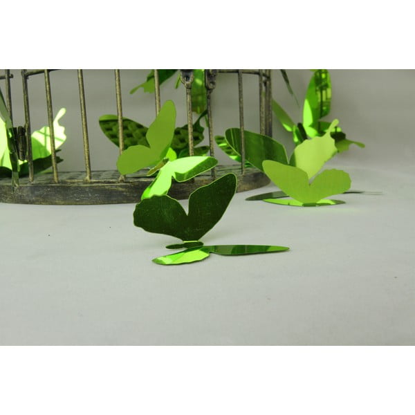 Set de 12 autocolante cu efect 3D Ambiance Butterflies Green-image-1